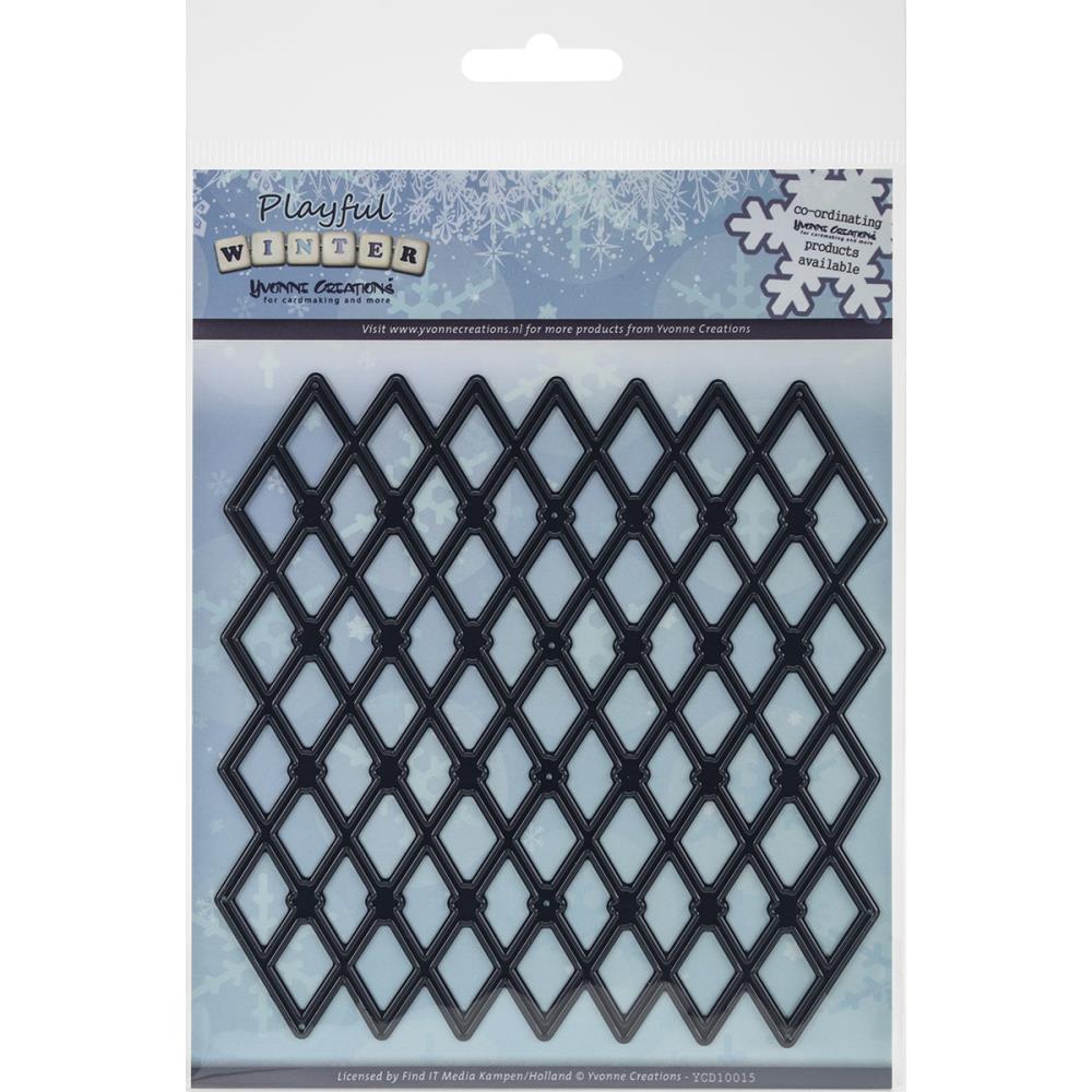 Нож для вырубки Yvonne Creations "Playful winter" (решётка из ромбов)