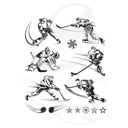 Штамп Stylish Stamps "Хоккеисты"