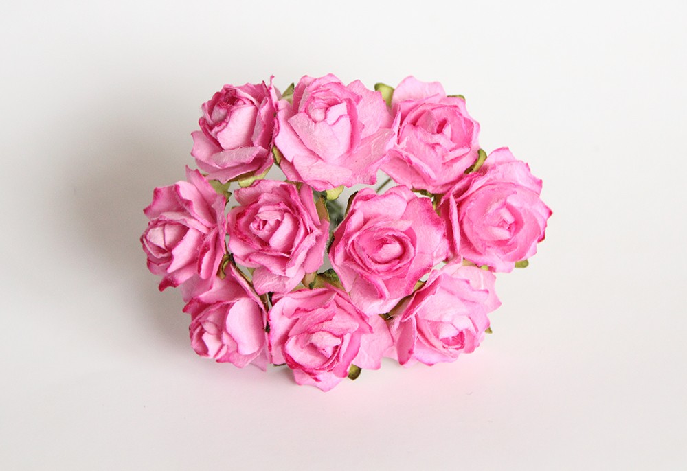 Букет кудрявых роз 2 см, розовый