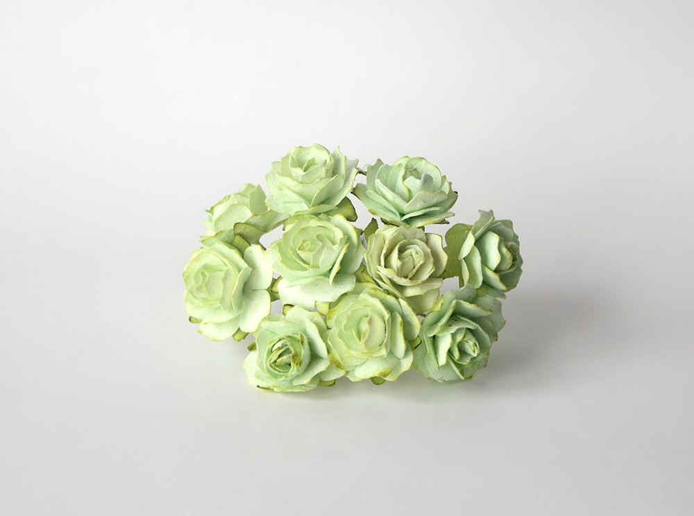 Букет кудрявых роз 2 см, бледный зелёный