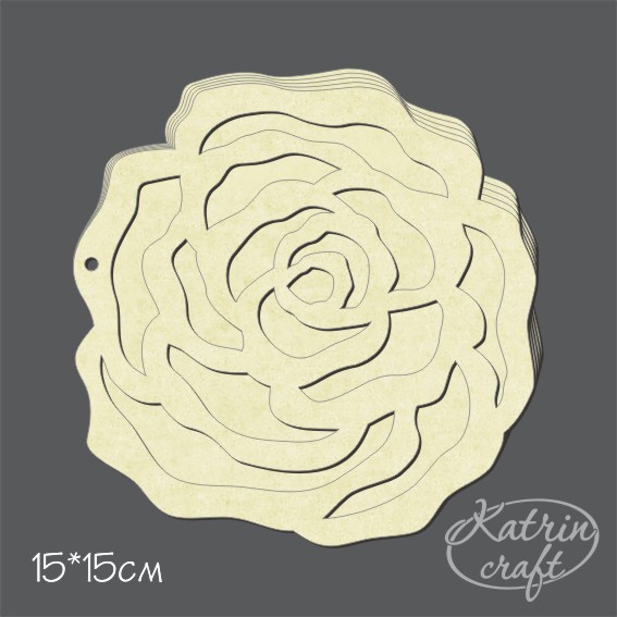 Заготовка для альбома из чипборда "Роза" 5 листов 15*15см