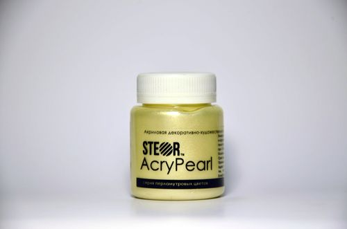 Акриловая краска Steor AcryPearl 80 мл, цвет слоновая кость перламутр