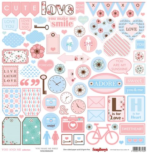 Бумага Scrapberrys " Про Любовь" Страсть (SB604)