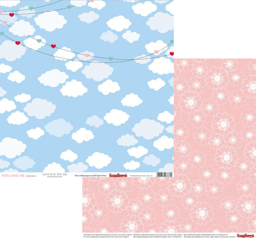 Бумага Scrapberrys " Про Любовь" Первое свидание (SB608)