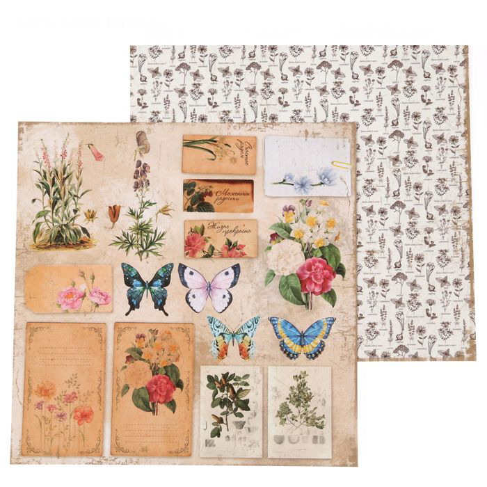 Бумага для скрапбукинга АртУзор "La Botanique"Плашки (ART123),