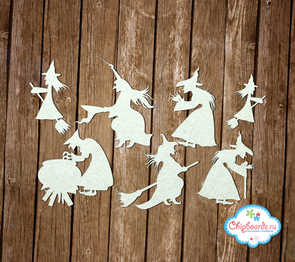 Чипборд Chipboards "Коллекция "Premium". Ведьмочки "