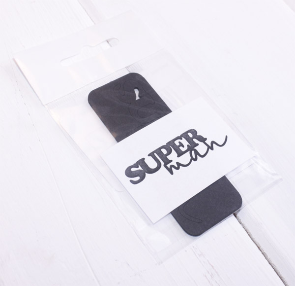 Чипборд "Надпись Super Man №1 черная"