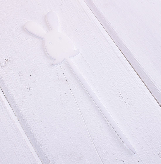 Топпер акрил Katrin craft "Пасха зайка", цвет белый