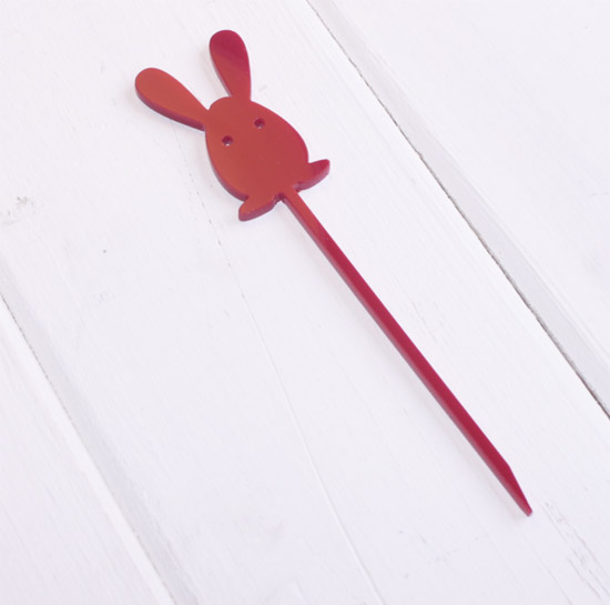 Топпер акрил Katrin craft "Пасха зайка", цвет красный