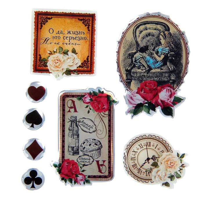 Набор эпоксидных наклеек АртУзор "В стране чудес"