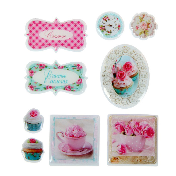 Набор эпоксидных наклеек АртУзор "Shabby day""