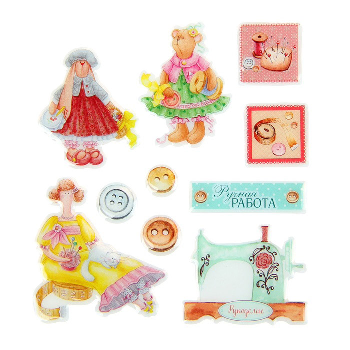 Набор эпоксидных наклеек АртУзор "Ручная работа"