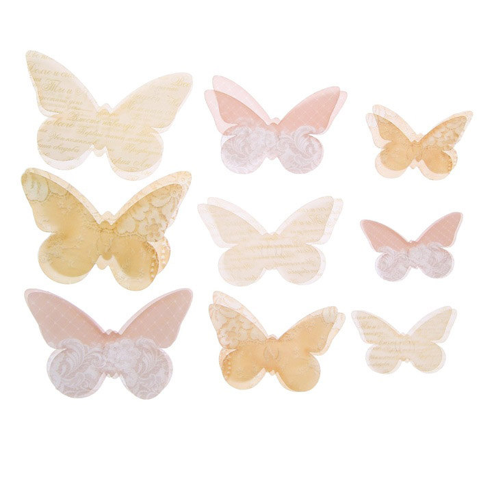 Набор бабочек из кальки Артузор "Кружевно-жемчужный"