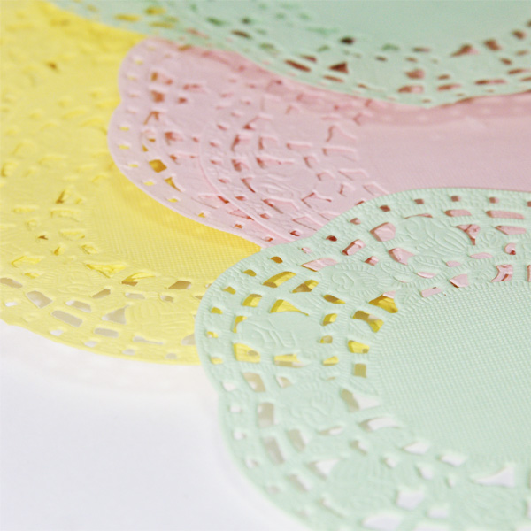 Набор бумажных ажурных салфеток, цвет пастельный микс