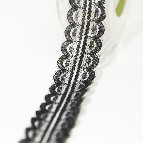 Кружево 2,5 см, цвет чёрный