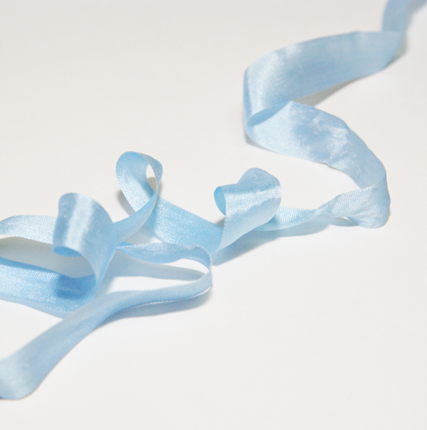 Лента шёлковая 13 мм. Цвет бледный голубой