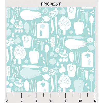 Ткань лоскутная 50 х 55 см "Fresh pick", кухонная мятная