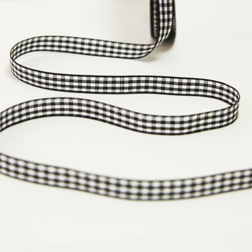 Лента Gamma 10 мм "Клетка", цвет бело-чёрный
