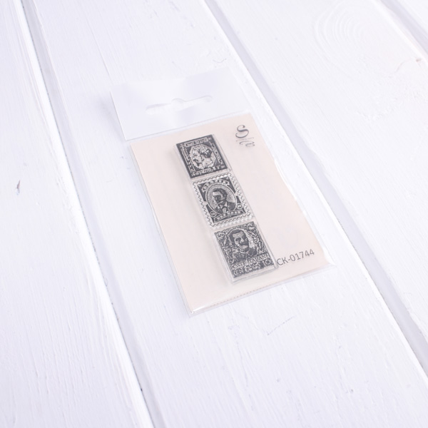 Штамп Stylish Stamps "Три марки с мужскими портретами"