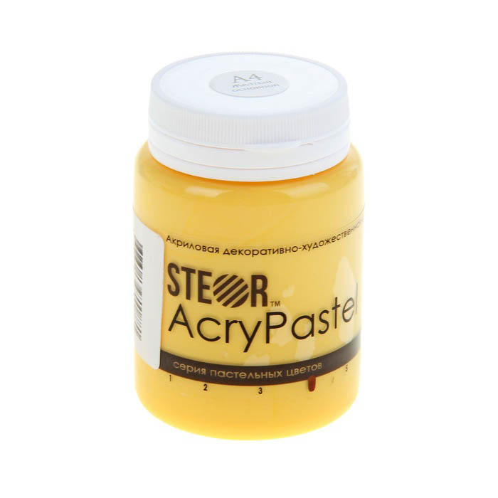Акриловая краска STEOR AcryPastel, цвет Желтый основной пастельный