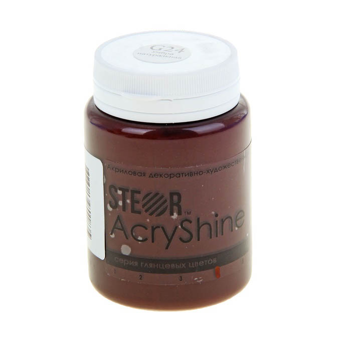 Акриловая краска STEOR AcryShine, цвет Умбра натуральная глянцевая