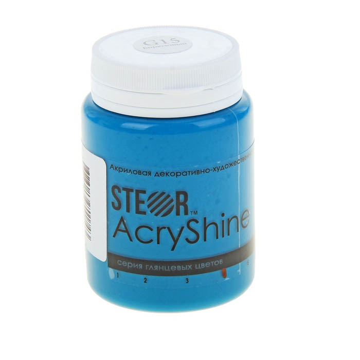 Акриловая краска STEOR AcryShine, цвет Бирюзовый глянцевая