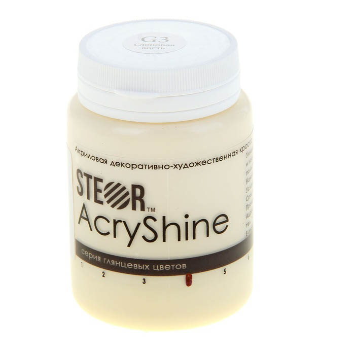 Акриловая краска STEOR AcryShine, цвет Слоновая кость глянцевая