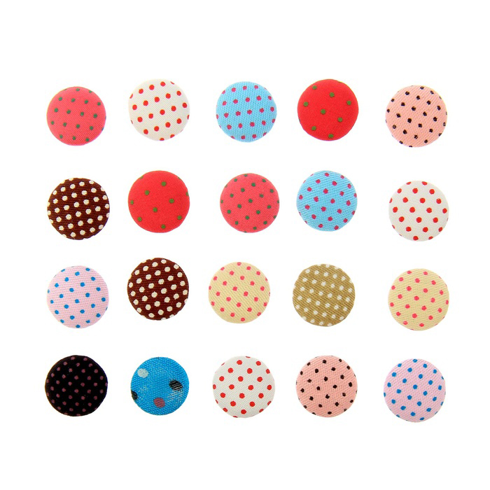 Набор тканевых пуговок "Горошек"