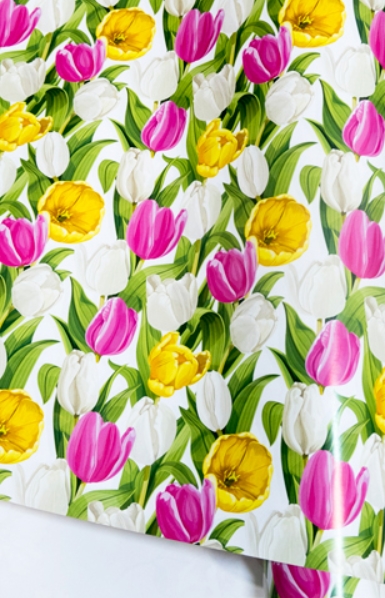 Бумага в рулоне 100 х 70 см "Тюльпаны"