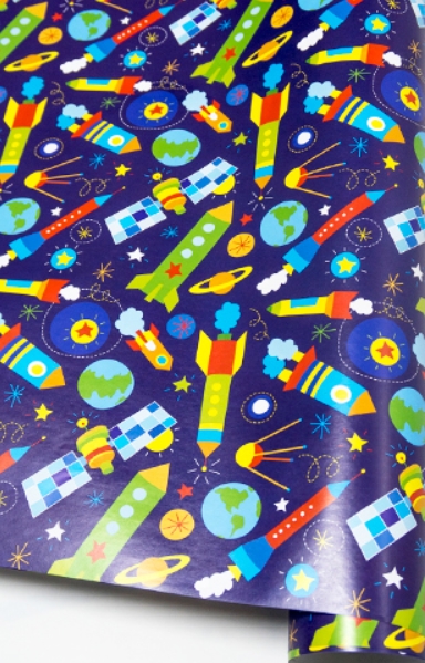 Бумага в рулоне 100 х 70 см "Ракеты"