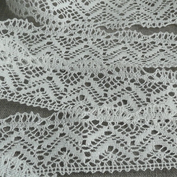 Кружево льняное ажурное 5 см, цвет молочный