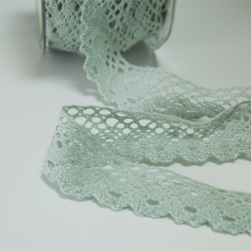 Кружево хлопковое 2,8 см, цвет нежный мятный