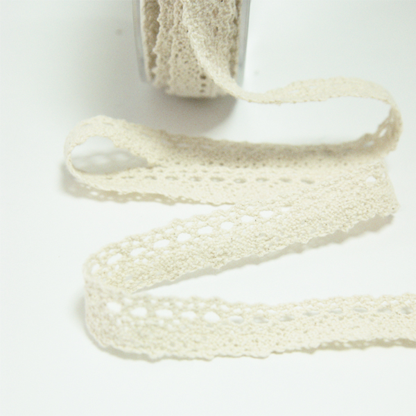 Кружево хлопковое 1,5 см, цвет кремовый, тип 1