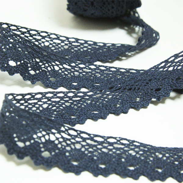 Кружево хлопковое 2,8 см, цвет джинсовый