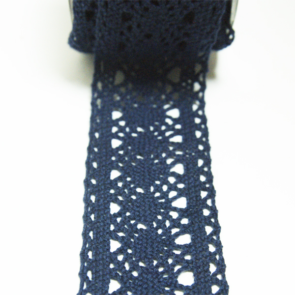 Кружево хлопковое 4,5 см, цвет морской синий