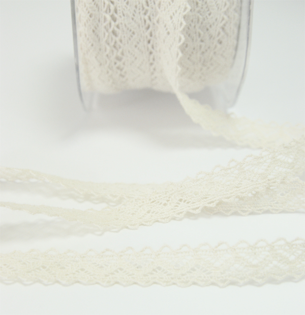 Кружево хлопковое 1,4 см, цвет кремовый, тип 4