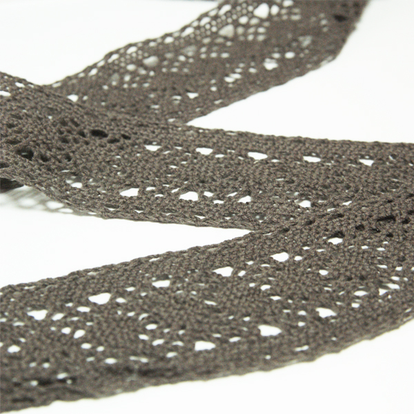 Кружево хлопковое 5 см, цвет молочный шоколад