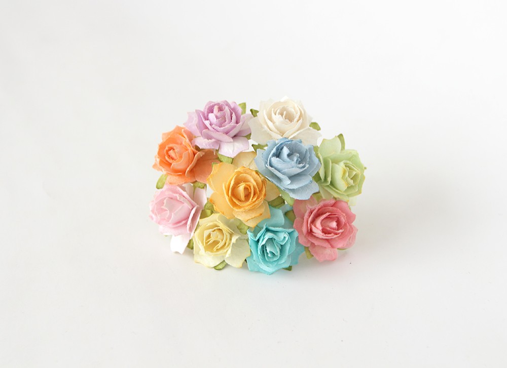 Букет кудрявых роз 2 см, микс