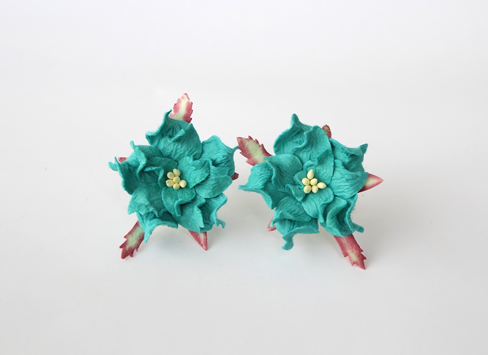 Гардения 5 см . Цвет бирюзовый