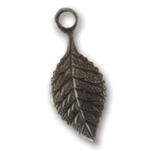Подвеска металлическая "Изящный Листочек". Цвет чёрный.