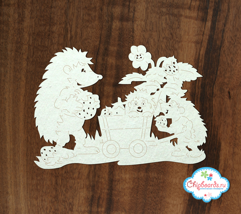 Чипборд Chipboards "Ежики с клубникой"
