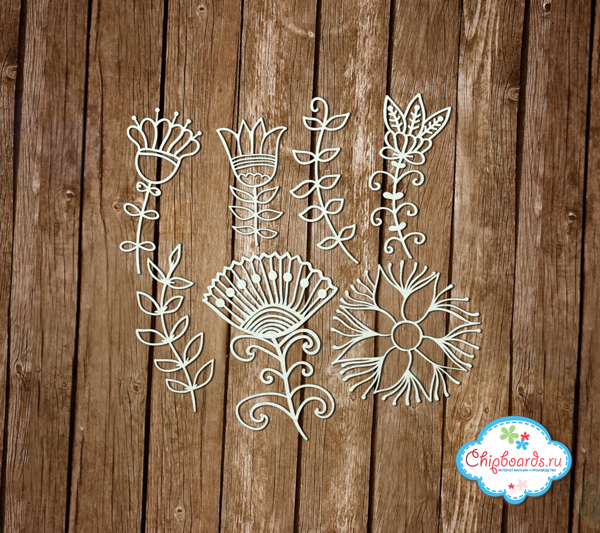 Чипборд Chipboards "Цветочные мотивы"