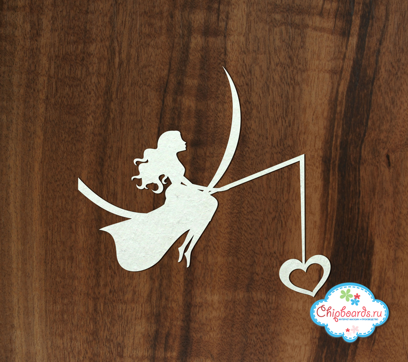 Чипборд Chipboards " Луна и сердце"