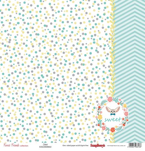 Бумага Scrapberrys "Лес Чудес " Полянка (SB632)