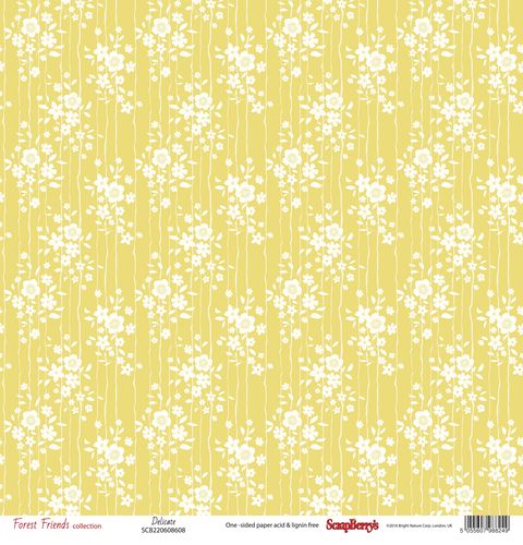 Бумага Scrapberrys "Лес Чудес " Цветочный узор (SB635)