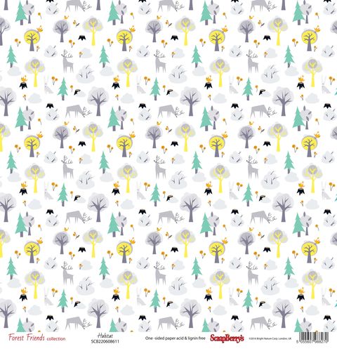 Бумага Scrapberrys "Лес Чудес "Лесные жители (SB643)