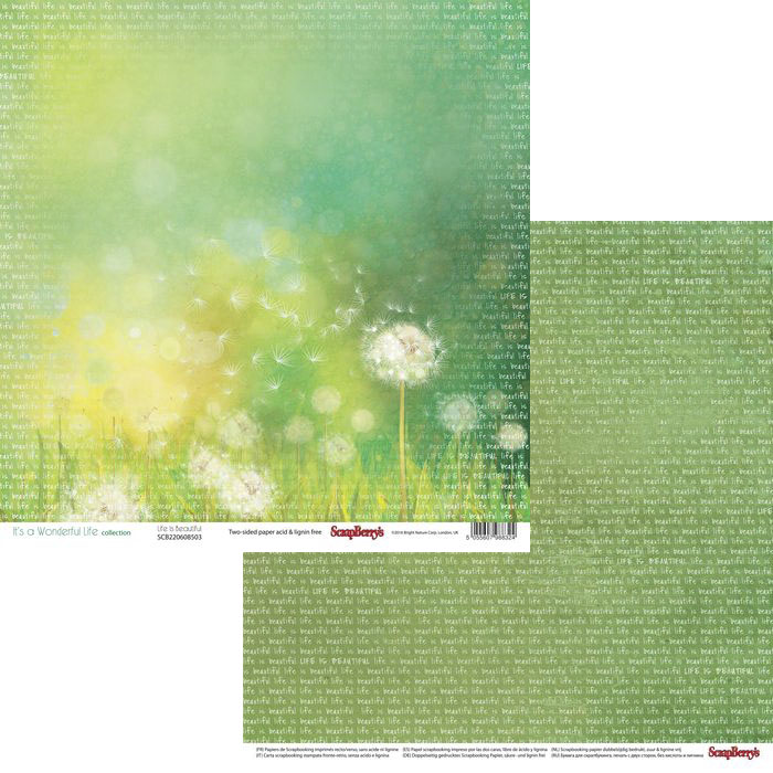 Бумага Scrapberrys "Жизнь Прекрасна", Красота жизни (SB648)