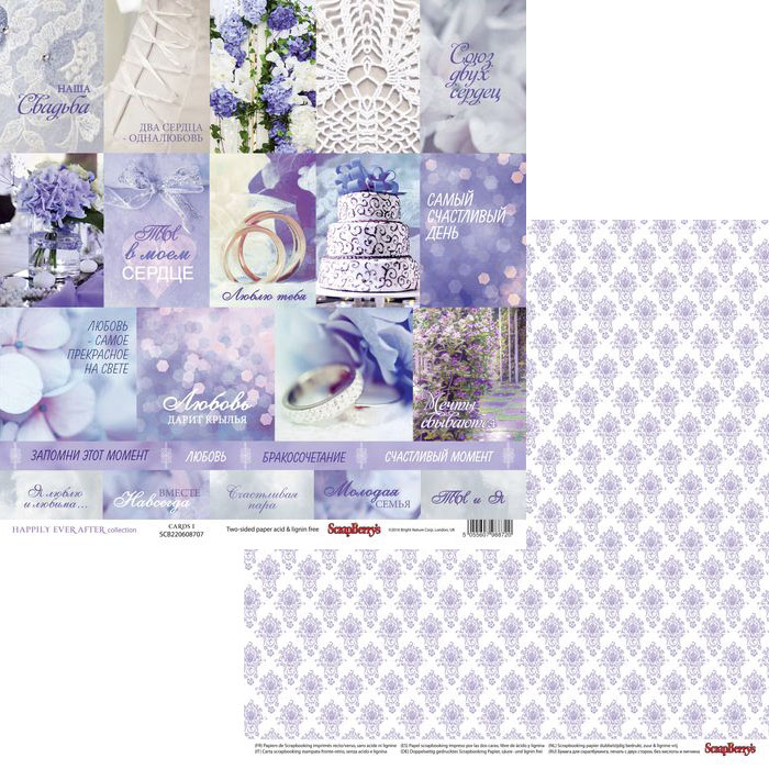 Бумага Scrapberrys "Счастливый День", Карточки 1 (SB652)