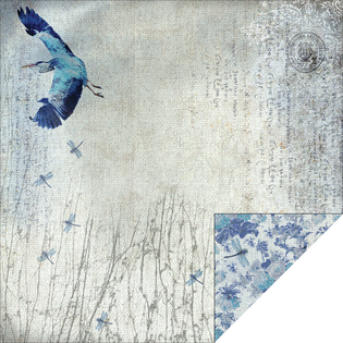 Двусторонняя бумага Fabscraps "Enchanted",Blue Heron (Fab26)