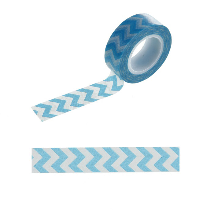 Бумажный скотч "Шеврон голубой"